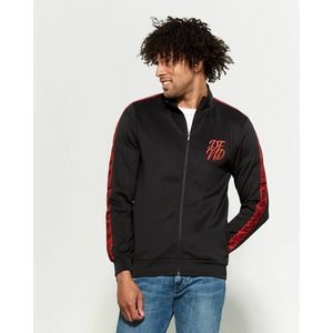 DFND Logo Zip-Up Long Sleeve Track Jacket in Colors Black & Red - Size 2XL